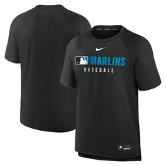 Miami Marlins Authentic Collection Pregame Raglan Dri-FIT T-Shirt Black