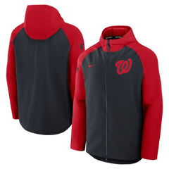 Washington Nationals Authentic Collection Raglan Performance Full-Zip Jacket Navy/Red