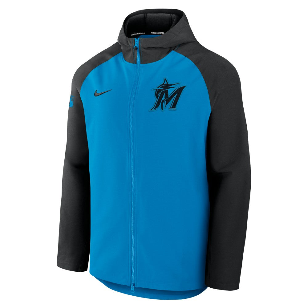 Miami Marlins Authentic Collection Raglan Performance Full-Zip Jacket Blue/Black