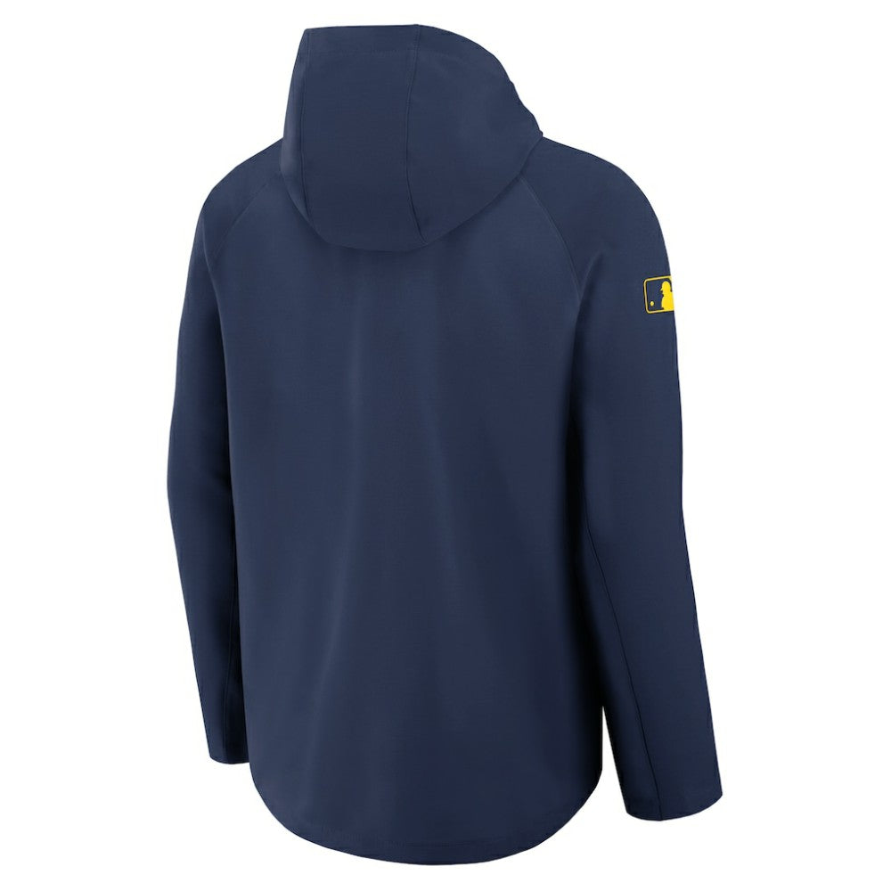Milwaukee Brewers Authentic Collection Raglan Performance Full-Zip Jacket Navy