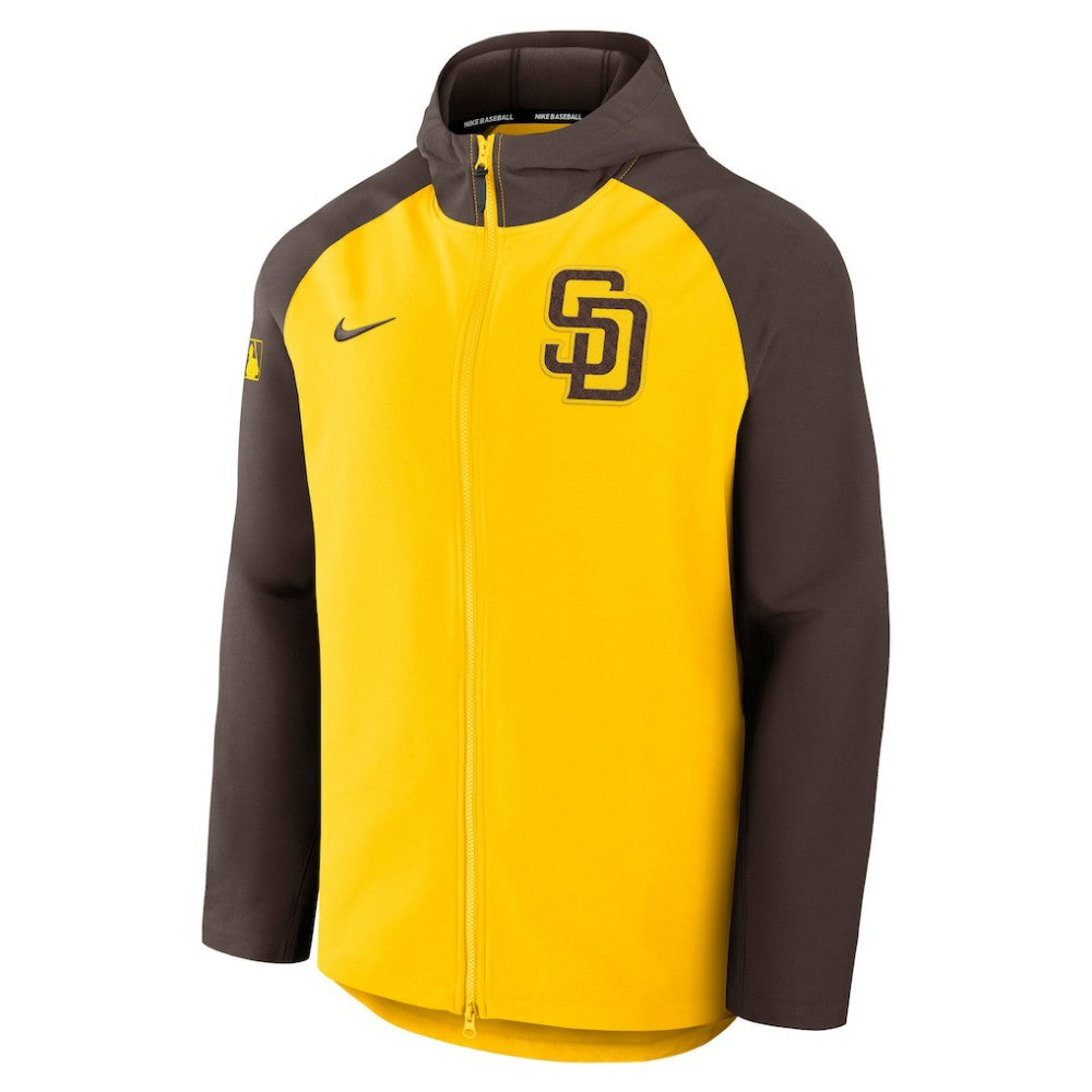 San Diego Padres Authentic Collection Raglan Performance Full-Zip Jacket Gold/Brown