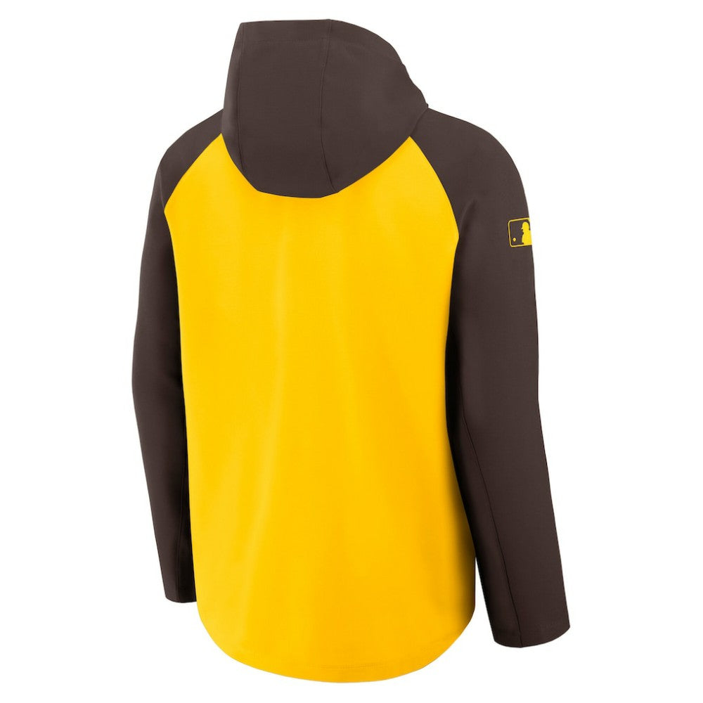 San Diego Padres Authentic Collection Raglan Performance Full-Zip Jacket Gold/Brown