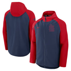 St. Louis Cardinals Authentic Collection Raglan Performance Full-Zip Jacket Navy/Red