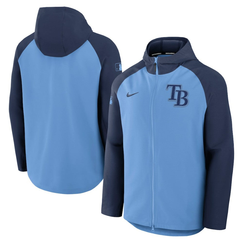 Tampa Bay Rays Authentic Collection Raglan Performance Full-Zip Jacket Light Blue/Navy