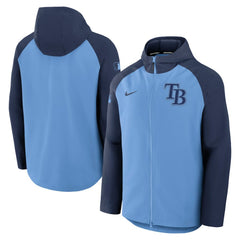 Tampa Bay Rays Authentic Collection Raglan Performance Full-Zip Jacket Light Blue/Navy