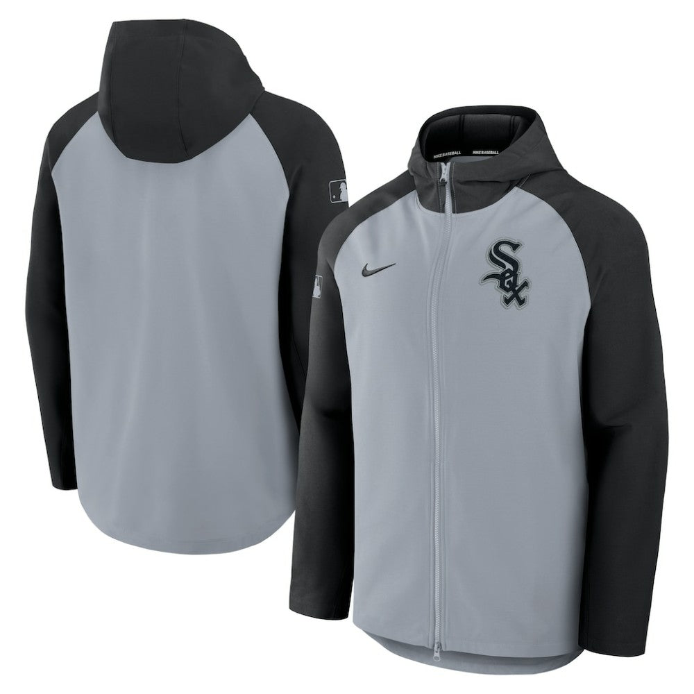 Chicago White Sox Authentic Collection Raglan Performance Full-Zip Jacket Gray/Black