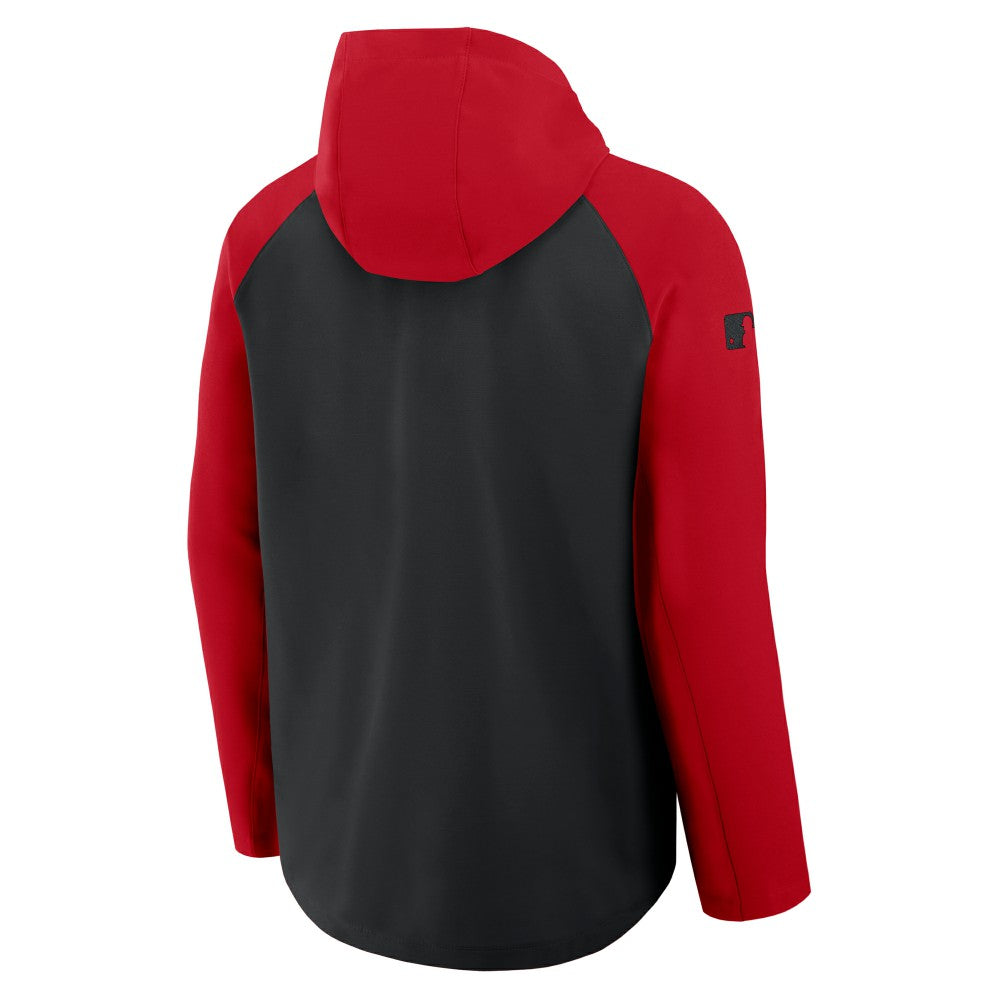 Cincinnati Reds Authentic Collection Raglan Performance Full-Zip Jacket Black/Red