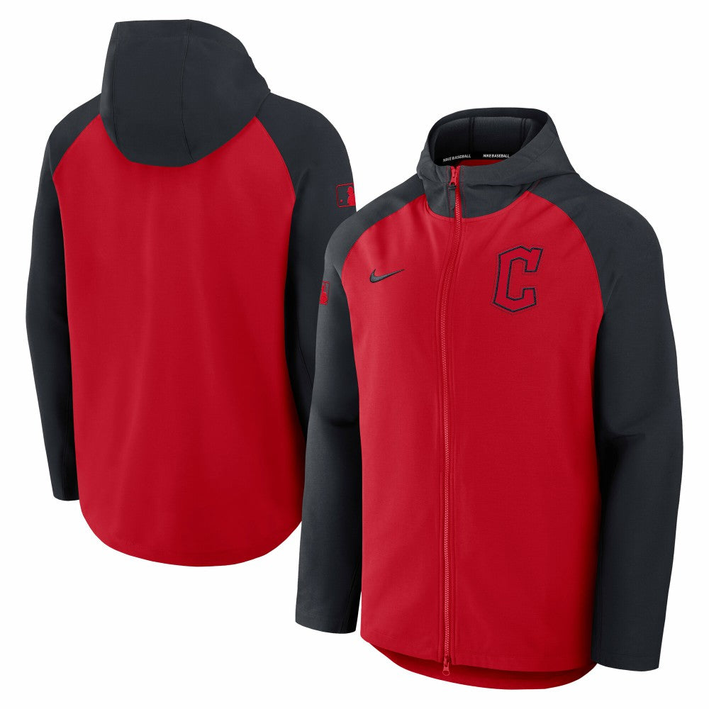 Cleveland Guardians Authentic Collection Raglan Performance Full-Zip Jacket Red/Navy