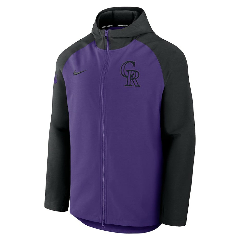 Colorado Rockies Authentic Collection Raglan Performance Full-Zip Jacket Purple/Black