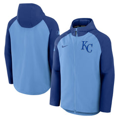 Kansas City Royals Authentic Collection Raglan Performance Full-Zip Jacket Light Blue/Royal