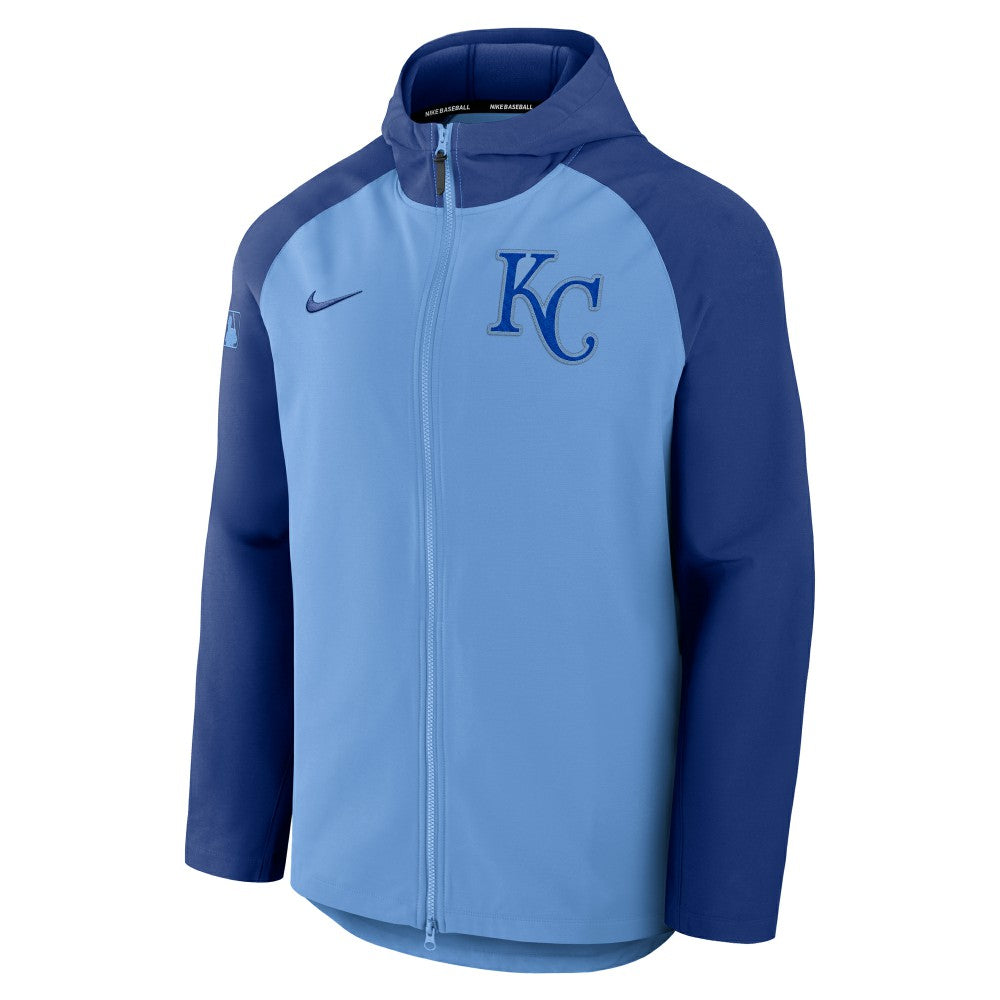 Kansas City Royals Authentic Collection Raglan Performance Full-Zip Jacket Light Blue/Royal