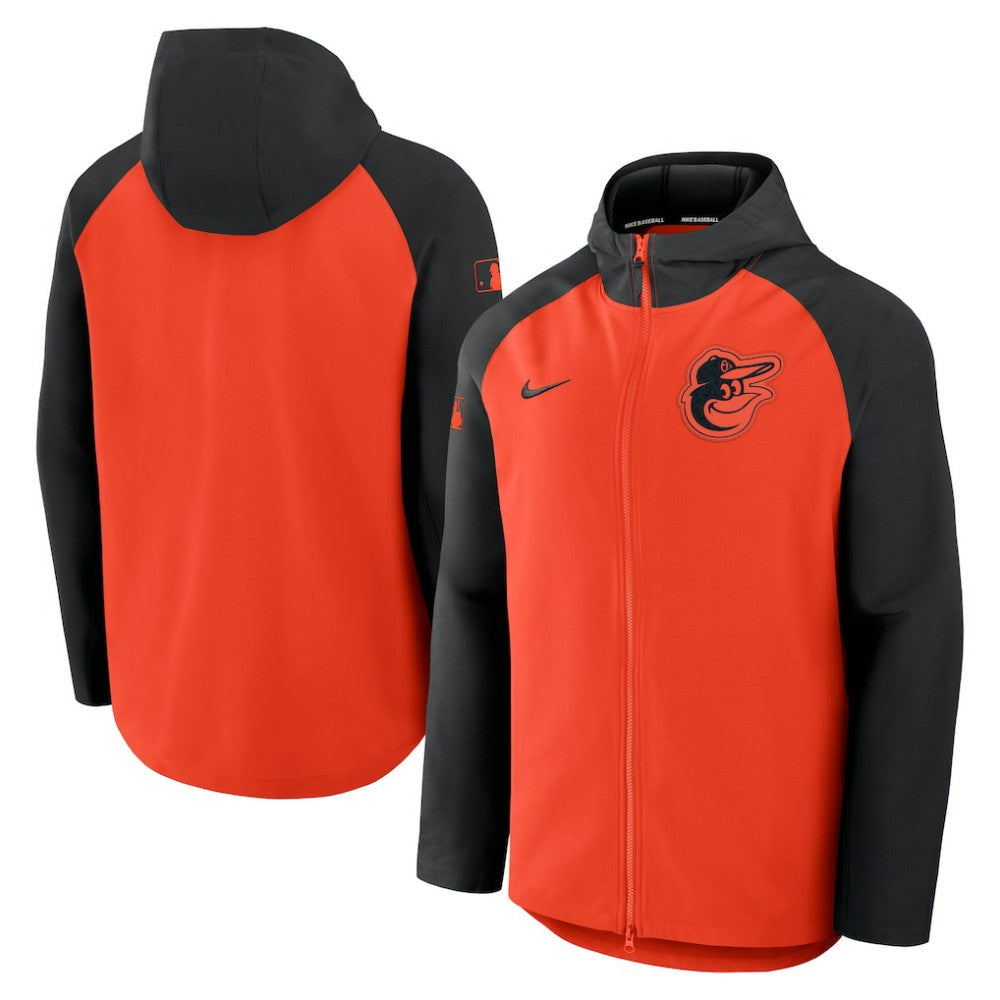 Baltimore Orioles Authentic Collection Raglan Performance Full-Zip Jacket Orange/Black