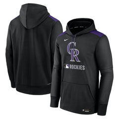 Colorado Rockies Authentic Collection Performance Pullover Hoodie Black