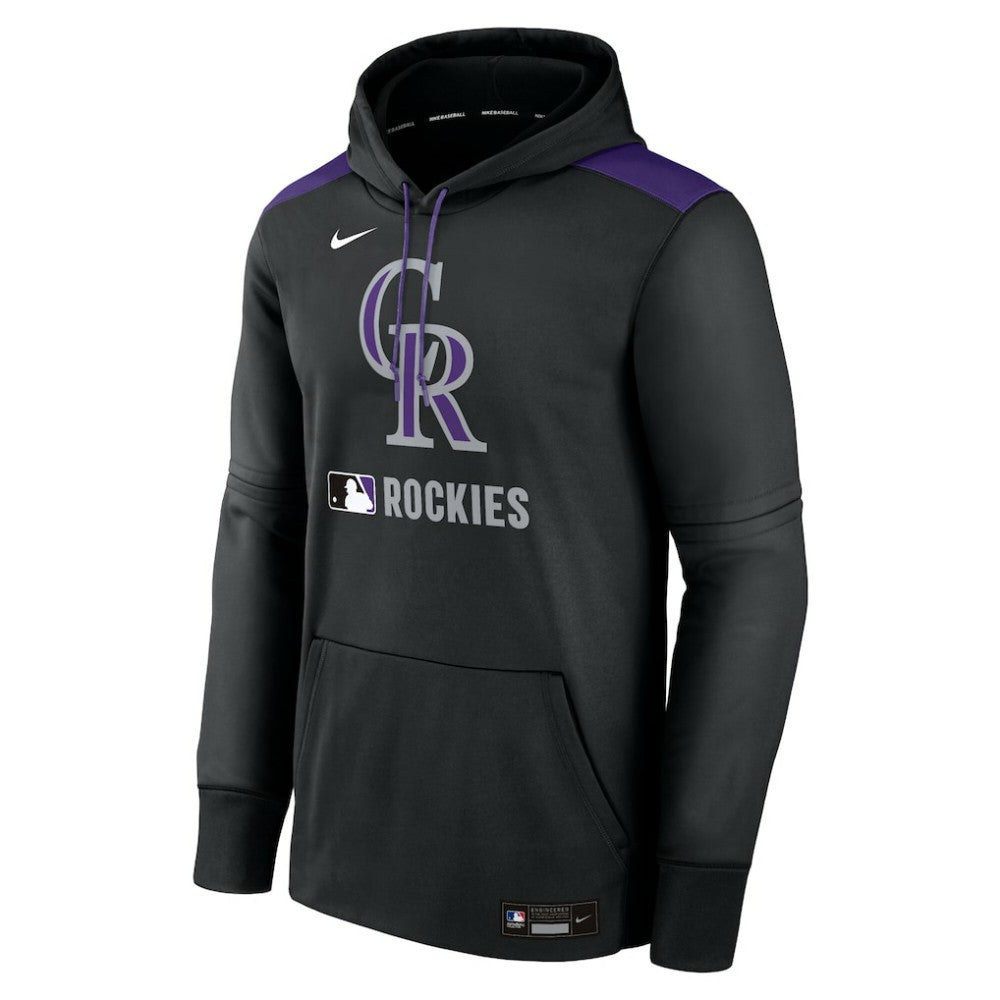 Colorado Rockies Authentic Collection Performance Pullover Hoodie Black