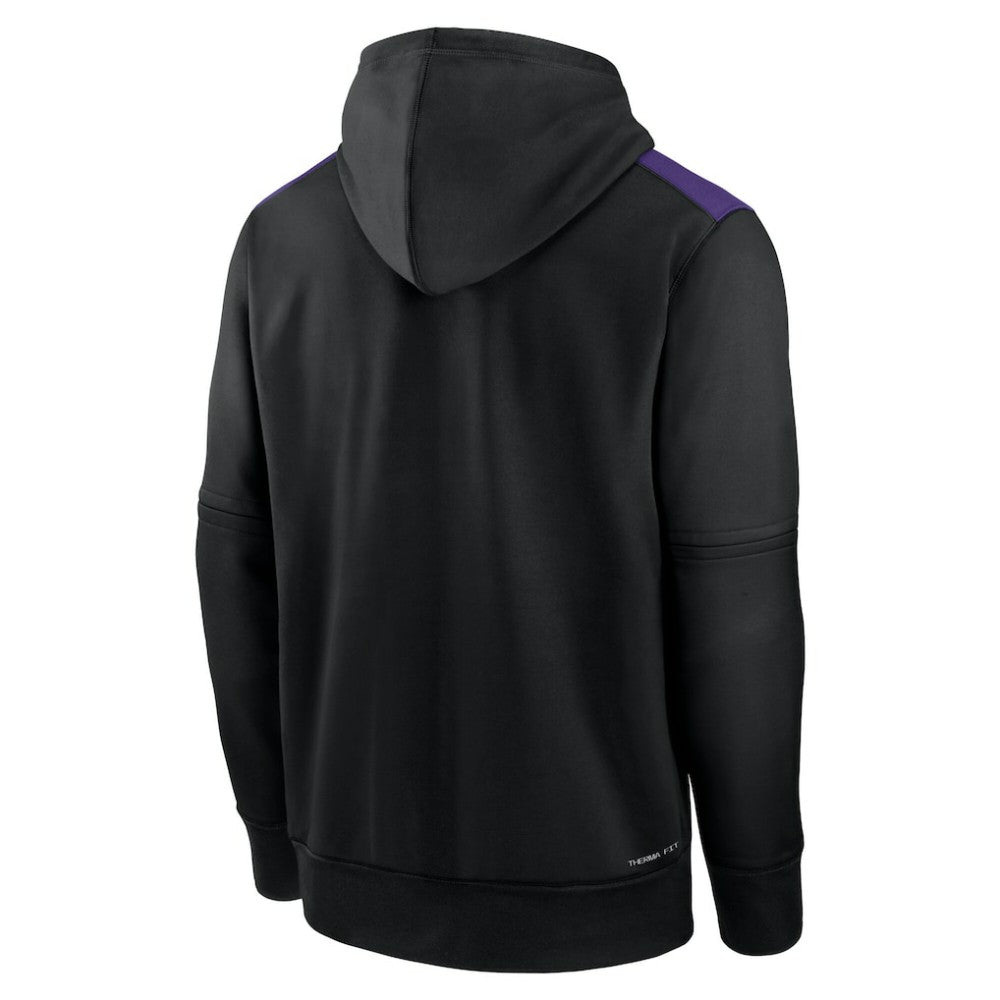 Colorado Rockies Authentic Collection Performance Pullover Hoodie Black