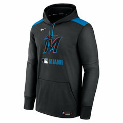 Miami Marlins Authentic Collection Performance Pullover Hoodie Black