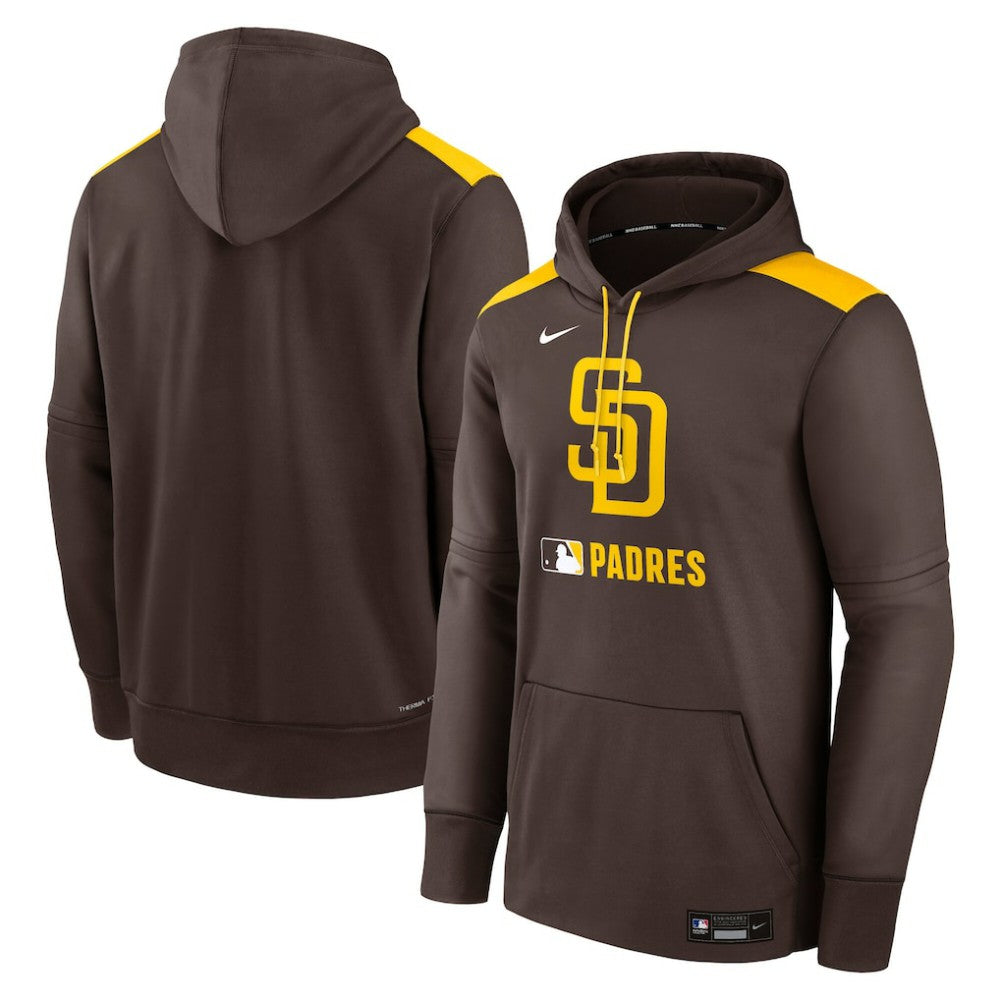 San Diego Padres Authentic Collection Performance Pullover Hoodie Brown