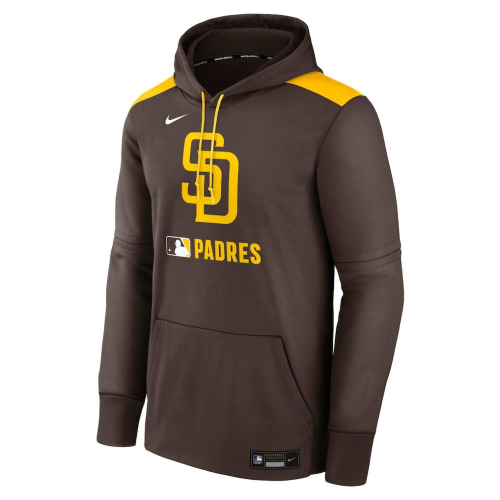 San Diego Padres Authentic Collection Performance Pullover Hoodie Brown