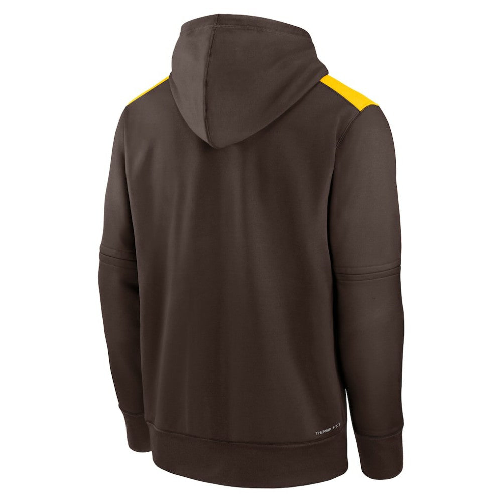 San Diego Padres Authentic Collection Performance Pullover Hoodie Brown
