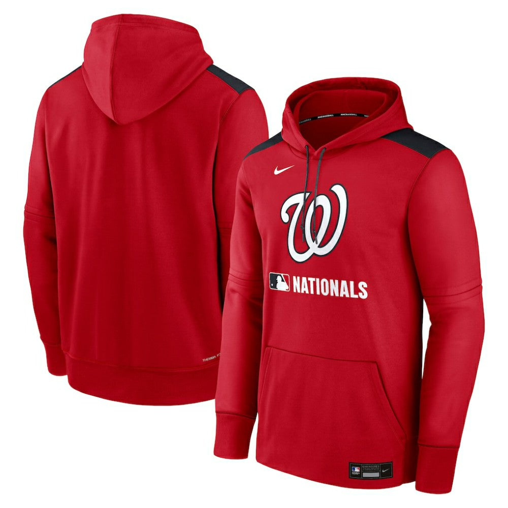 Washington Nationals Authentic Collection Performance Pullover Hoodie Red
