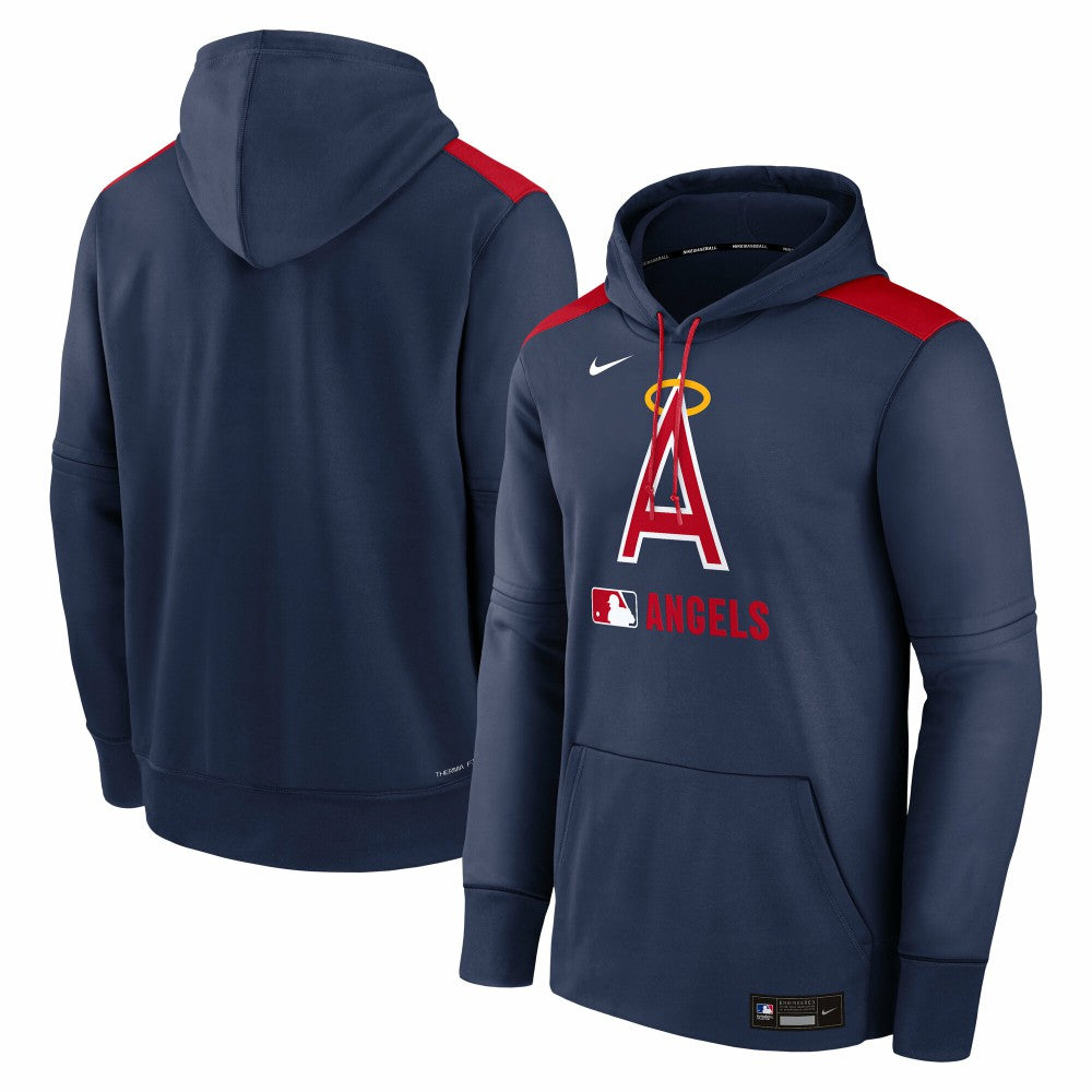 Los Angeles Angels Authentic Collection Performance Pullover Hoodie Navy