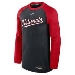 Washington Nationals Authentic Collection Game Time Raglan Dri-FIT Long Sleeve T-Shirt Navy/Red