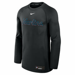 Miami Marlins Authentic Collection Game Time Raglan Dri-FIT Long Sleeve T-Shirt Black