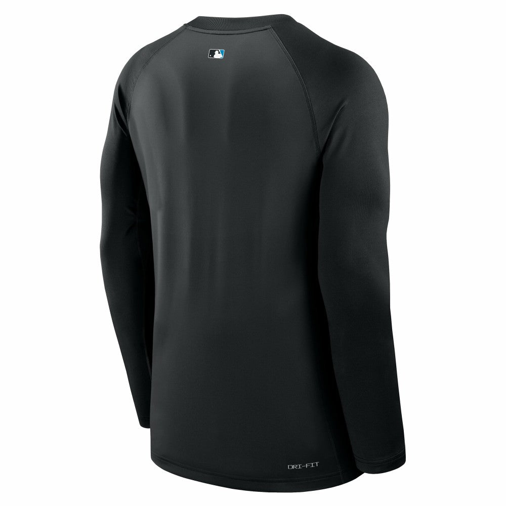 Miami Marlins Authentic Collection Game Time Raglan Dri-FIT Long Sleeve T-Shirt Black