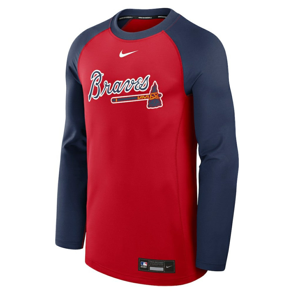 Atlanta Braves Authentic Collection Game Time Raglan Dri-FIT Long Sleeve T-Shirt Red/Navy