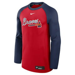 Atlanta Braves Authentic Collection Game Time Raglan Dri-FIT Long Sleeve T-Shirt Red/Navy