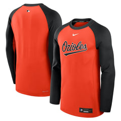 Baltimore Orioles Authentic Collection Game Time Raglan Dri-FIT Long Sleeve T-Shirt Orange/Black