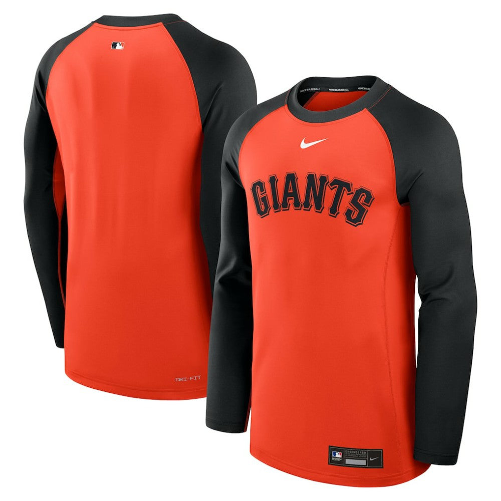 San Francisco Giants Authentic Collection Game Time Raglan Dri-FIT Long Sleeve T-Shirt Orange/Black