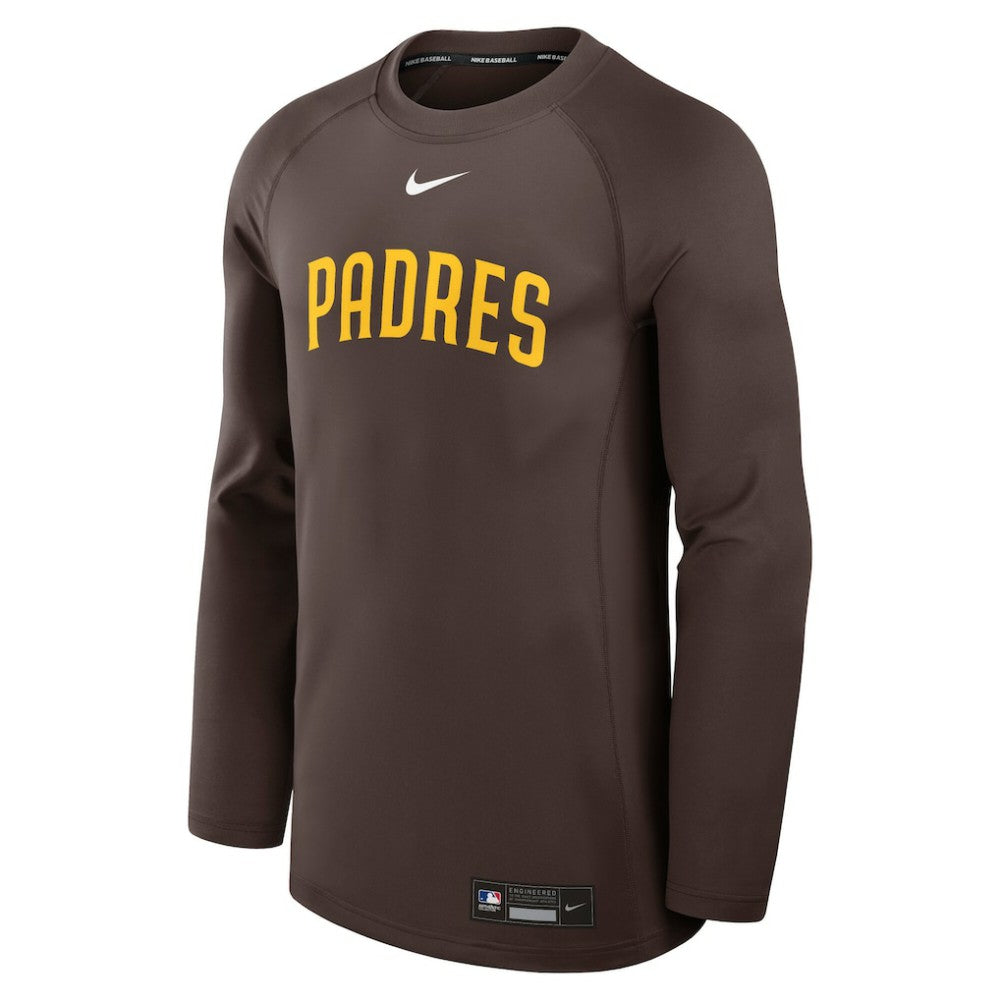 San Diego Padres Authentic Collection Game Time Raglan Dri-FIT Long Sleeve T-Shirt Brown