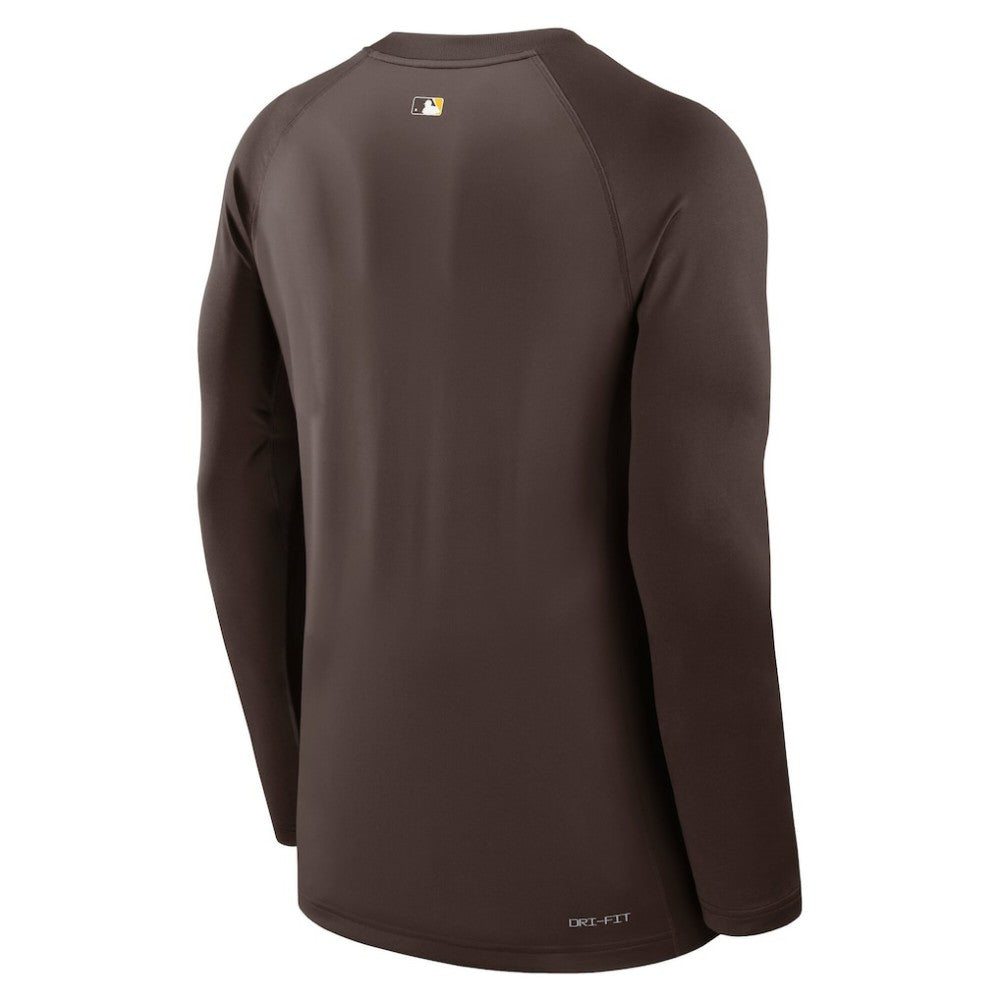 San Diego Padres Authentic Collection Game Time Raglan Dri-FIT Long Sleeve T-Shirt Brown