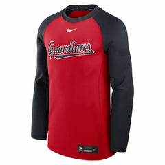 Cleveland Guardians Authentic Collection Game Time Raglan Dri-FIT Long Sleeve T-Shirt Red/Navy