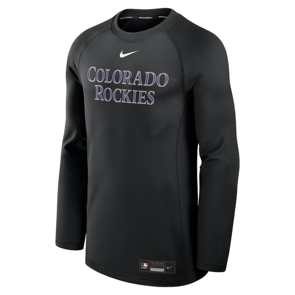 Colorado Rockies Authentic Collection Game Time Raglan Dri-FIT Long Sleeve T-Shirt Black