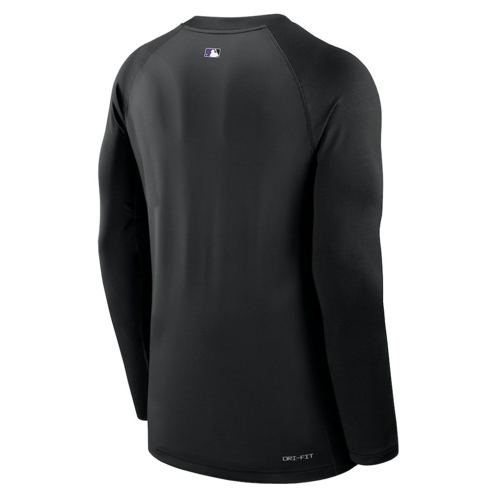 Colorado Rockies Authentic Collection Game Time Raglan Dri-FIT Long Sleeve T-Shirt Black