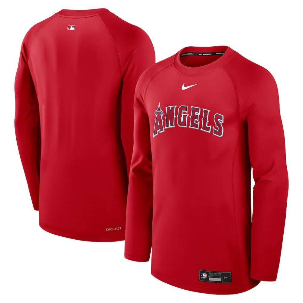 Los Angeles Angels Authentic Collection Game Time Raglan Dri-FIT Long Sleeve T-Shirt Red