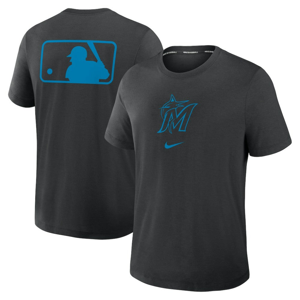 Miami Marlins Authentic Collection Early Work Tri-Blend Dri-FIT T-Shirt Black