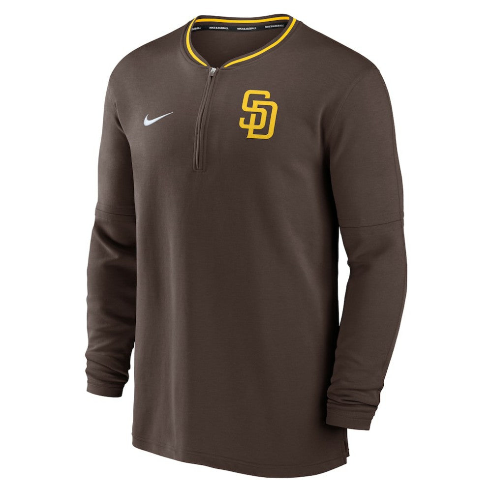 San Diego Padres Authentic Collection Performance Half-Zip Top Brown