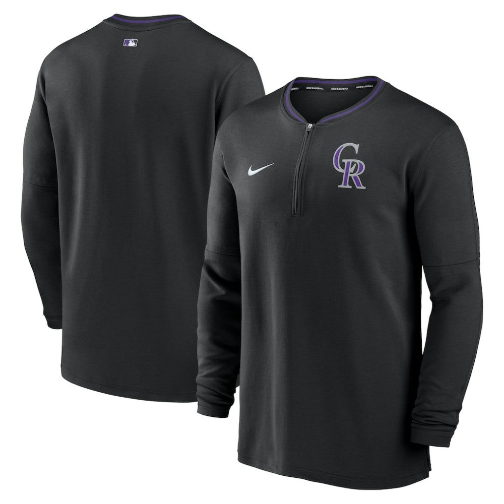 Colorado Rockies Authentic Collection Performance Half-Zip Top Black