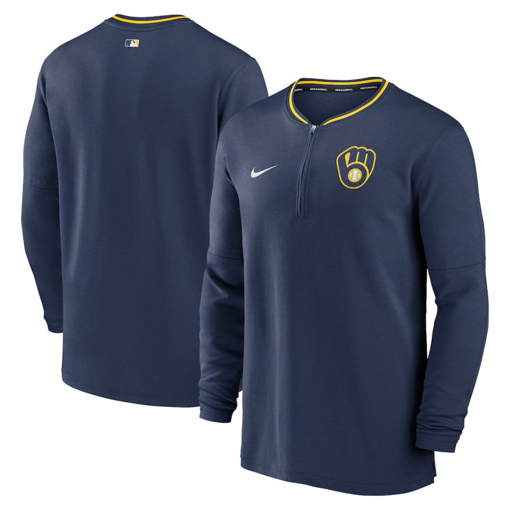 Milwaukee Brewers Authentic Collection Performance Half-Zip Top Navy