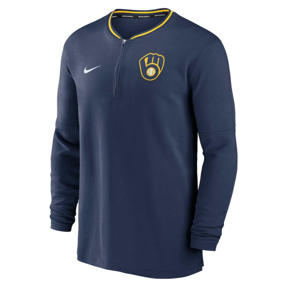 Milwaukee Brewers Authentic Collection Performance Half-Zip Top Navy