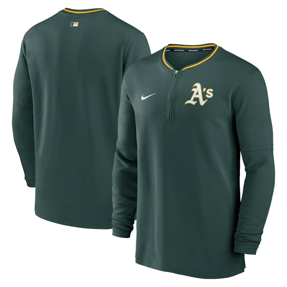 Athletics Authentic Collection Performance Half-Zip Top Green