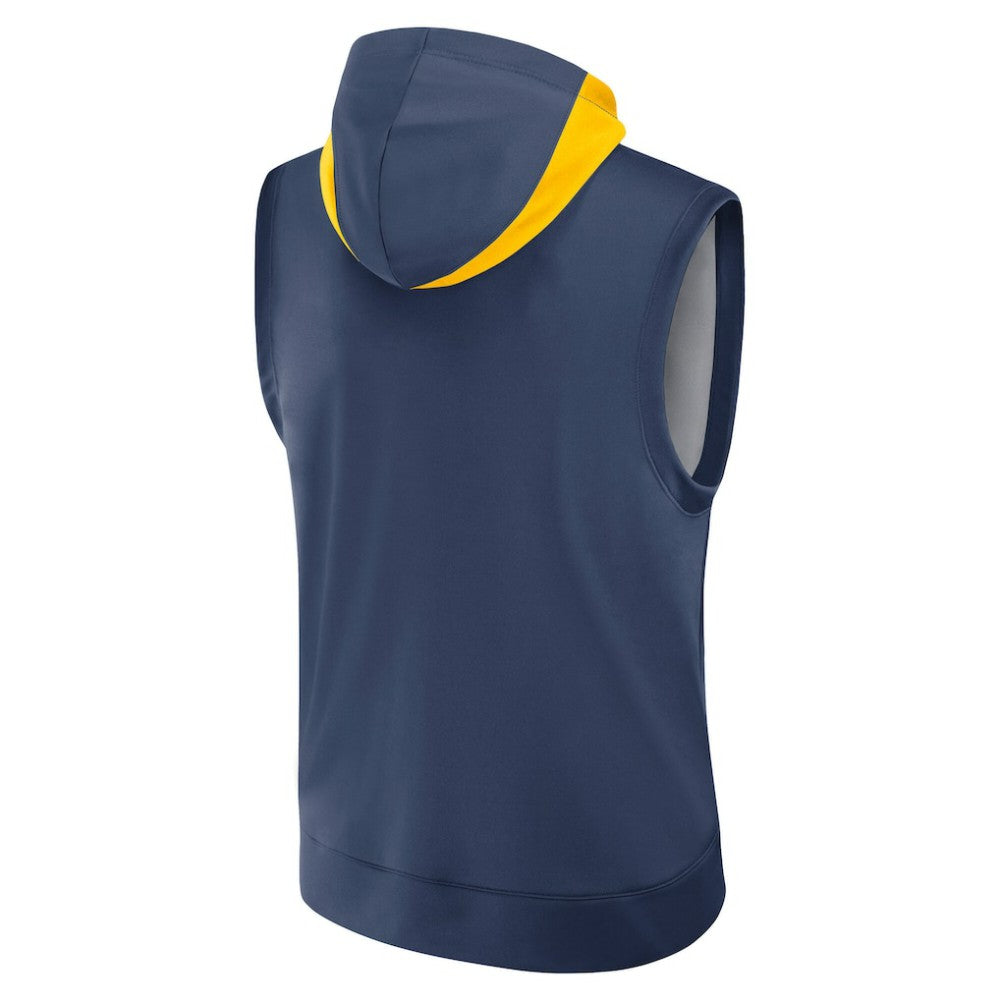 Milwaukee Brewers Authentic Collection Dri-FIT Sleeveless Hoodie Navy