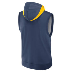 Milwaukee Brewers Authentic Collection Dri-FIT Sleeveless Hoodie Navy