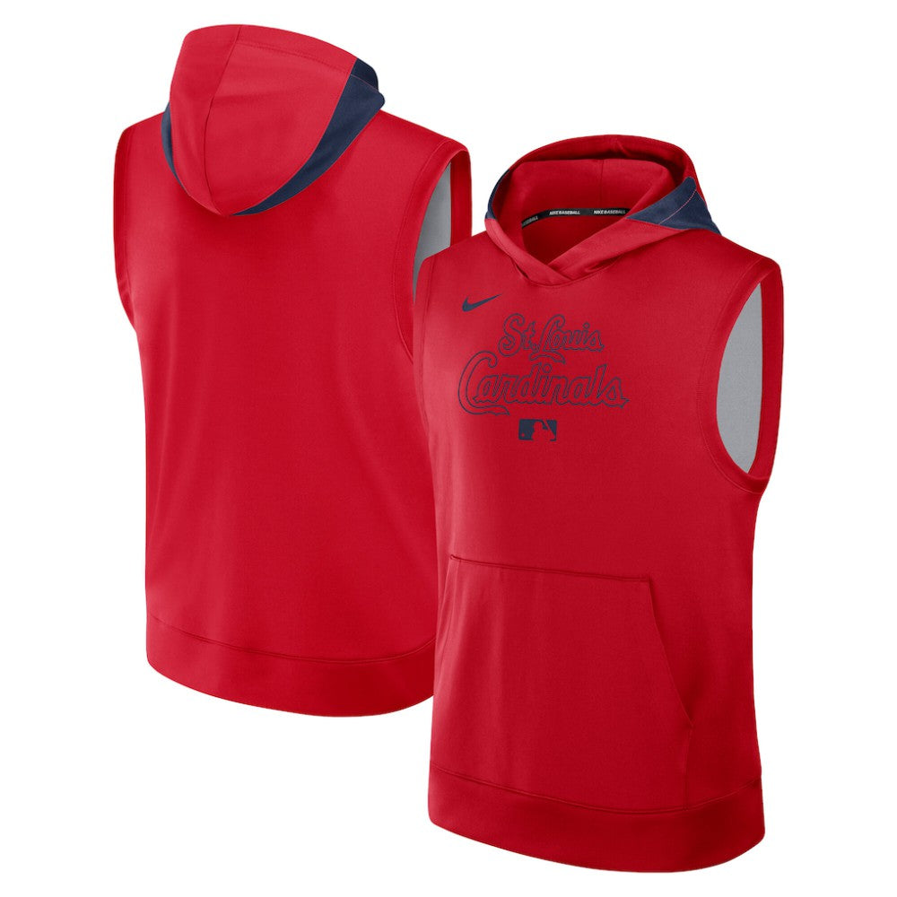 St. Louis Cardinals Authentic Collection Dri-FIT Sleeveless Hoodie Red