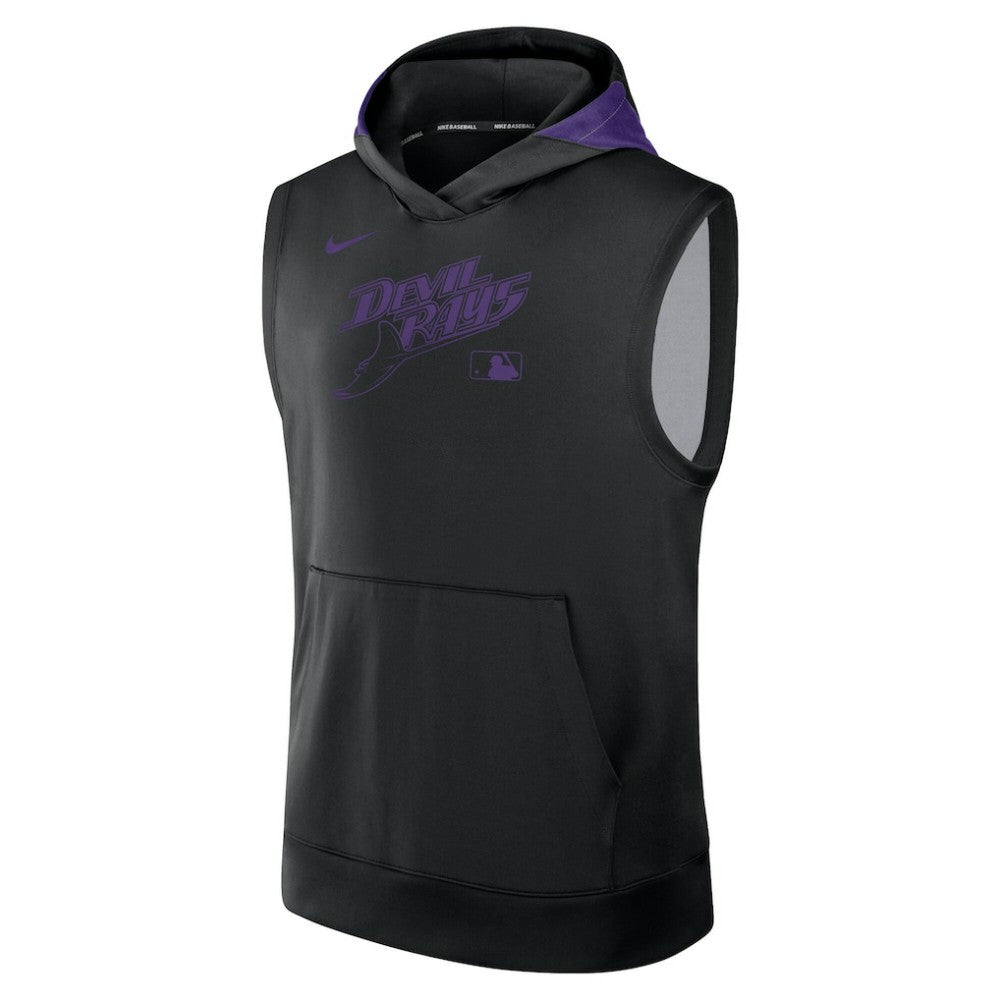 Tampa Bay Rays Authentic Collection Dri-FIT Sleeveless Hoodie Black