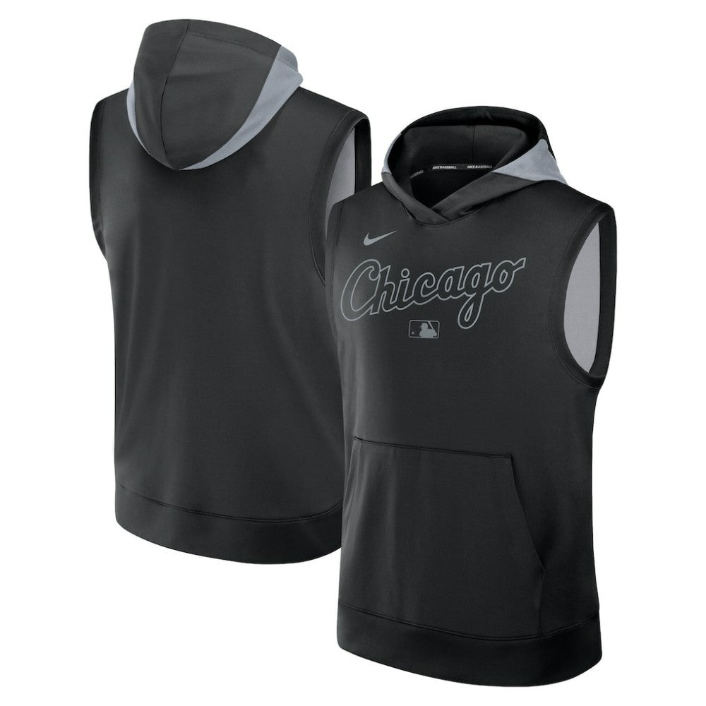 Chicago White Sox Authentic Collection Dri-FIT Sleeveless Hoodie Black