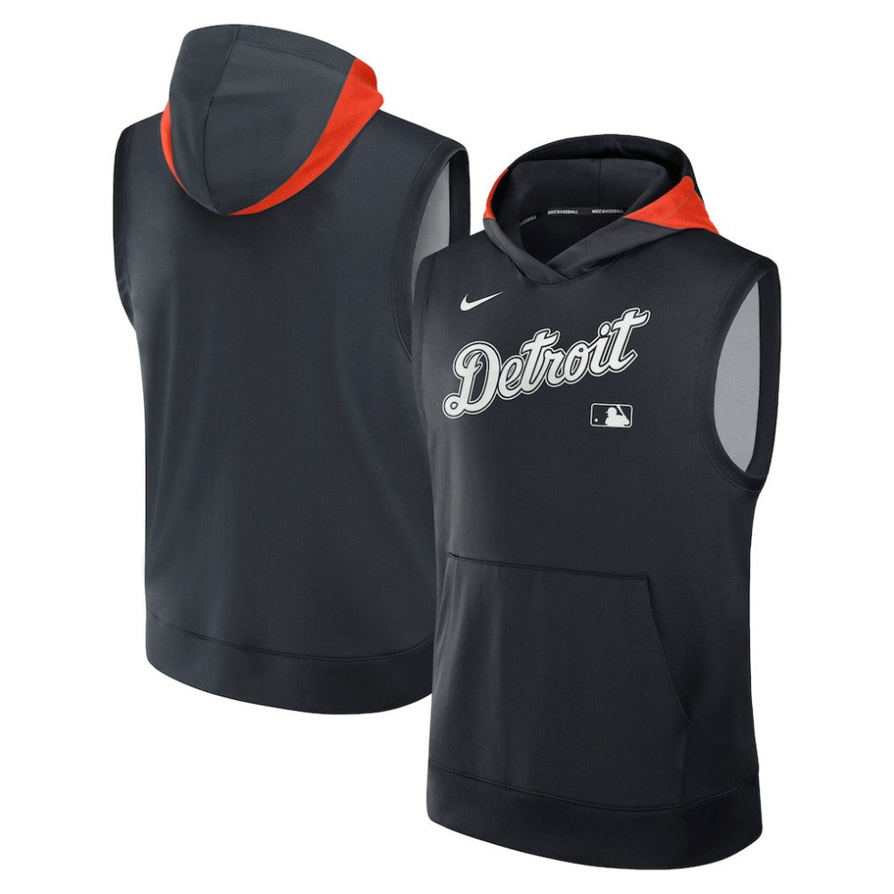 Detroit Tigers Authentic Collection Dri-FIT Sleeveless Hoodie Navy